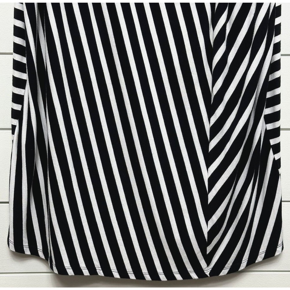 Lane Bryant Striped Side-Knot Midi Dress Womens 22/24 V-Neck Stretch 3/4 Sleeve - Picture 4 of 14
